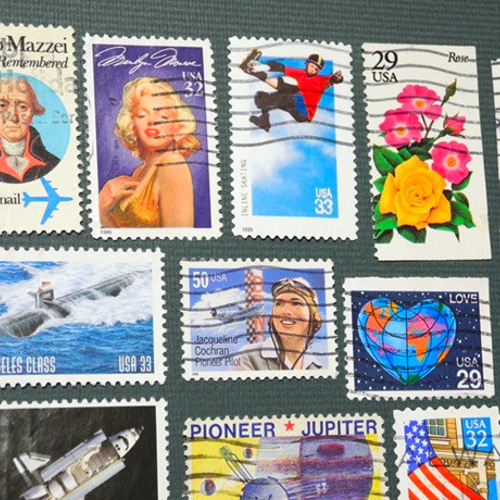 送料無料】使用済み外国切手23枚（アメリカ） 包装紙・ラッピング