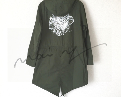 10/25まで)予約販売【オリジナルイラスト モッズコート】花 コート Mai