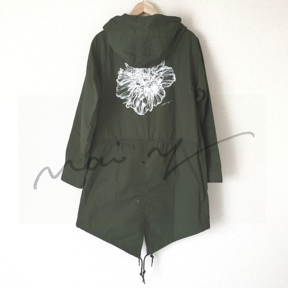 10/25まで)予約販売【オリジナルイラスト モッズコート】花 コート Mai