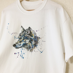 【オリジナルイラストTシャツ】狼：Lサイズ 4枚目の画像