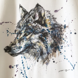 【オリジナルイラストTシャツ】狼 3枚目の画像