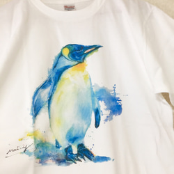 【オリジナルイラストTシャツ】ペンギン S, M 2枚目の画像