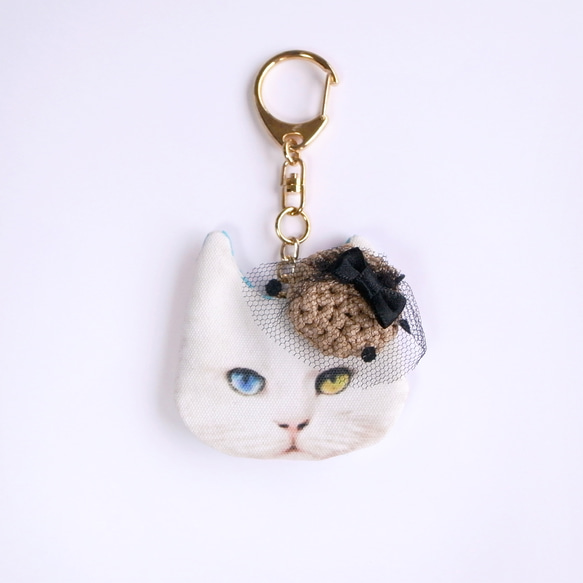 odd eyes cat ・キーケース（麦わらベレー帽） 2枚目の画像