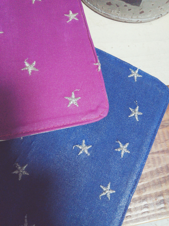 星の刺繍のiPhoneケース☆スマホケース☆ 4枚目の画像