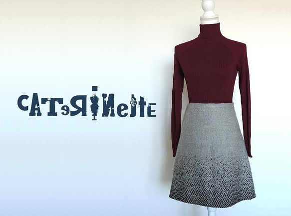 [一点もの・送料無料]イタリア人作家の秋冬・北欧テイストのスカート 1枚目の画像