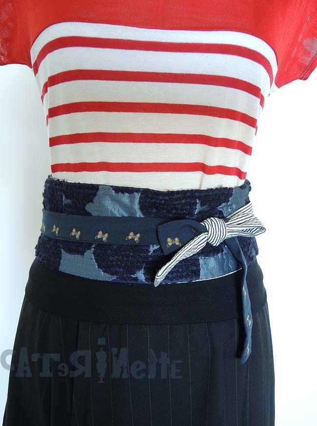 [一点もの・送料無料]ハイウエスト布ベルト