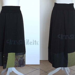 [20%OFFクーポン]イタリア人作家の秋冬物ロングスカート黒 9枚目の画像