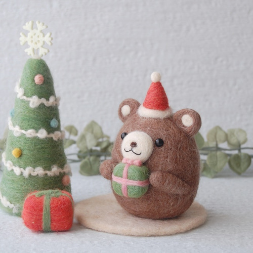 羊毛フェルト：ころくまちゃんのクリスマスセット 羊毛フェルト にじ 