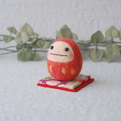 羊毛フェルト：受験生応援！だるまちゃんの置物 羊毛フェルト にじいろ
