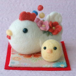 羊毛氈新年裝飾品新年雞年雞的小雞和陳 第4張的照片