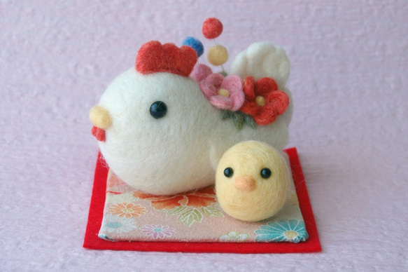 羊毛氈新年裝飾品新年雞年雞的小雞和陳 第4張的照片