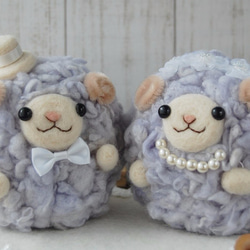 Mokomoko綿羊迎賓娃娃羊毛氈，用於結婚和禮物 第1張的照片