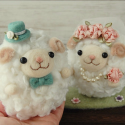 歡迎娃娃羊毛氈羊瓚的結婚禮物 第4張的照片