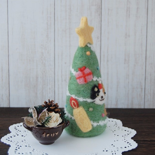 Creema限定】クリスマスツリー＆くまちゃんサンタのセット（みけねこ