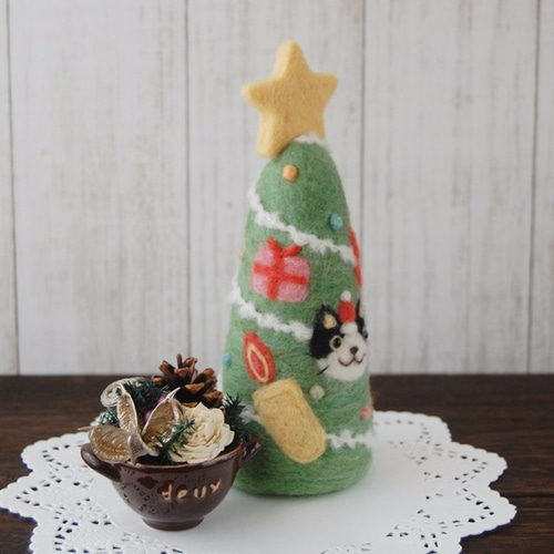 Creema限定】クリスマスツリー＆くまちゃんサンタのセット（はちわれ