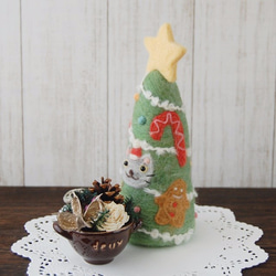[Creema有限]聖誕樹＆Korokuma瓚聖誕老人組（灰色貓） 第6張的照片