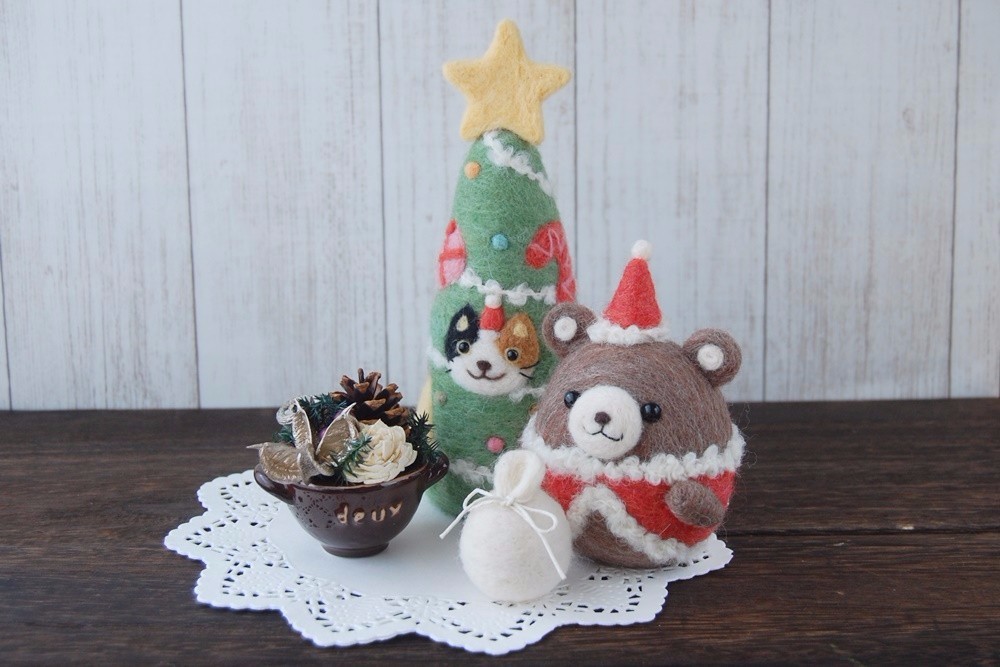 今月お値下げ 来月値段戻り 自分ツッコミくま ツリー クリスマス （娘 