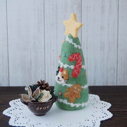 【yukie3さまオーダー品】【Creema限定】クリスマスツリー＆ころくまちゃんサンタのセット（みけねこ） 7枚目の画像