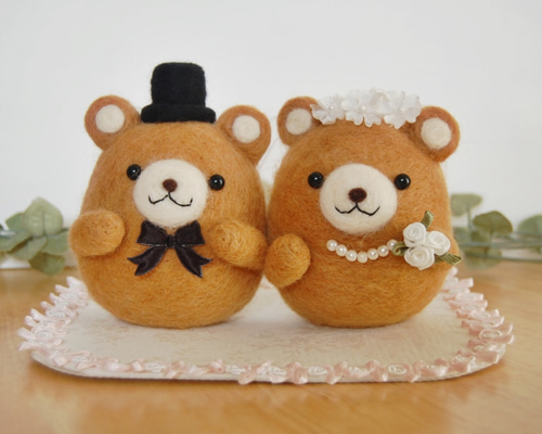 羊毛フェルトウェルカムドールハンドメイドひつじ新郎新婦
