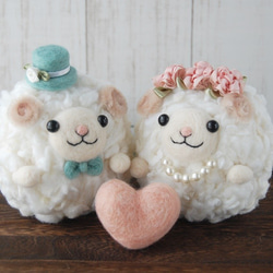羊的歡迎娃娃羊毛氈結婚禮物 第1張的照片