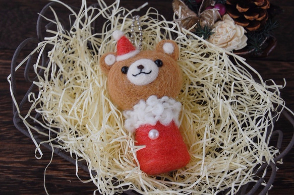 熊媽的聖誕節裝飾品吉祥物羊毛氈 第3張的照片