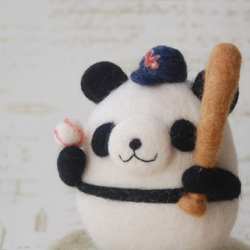 dahiryoさまオーダー品】野球パンダくん 羊毛フェルト にじいろ