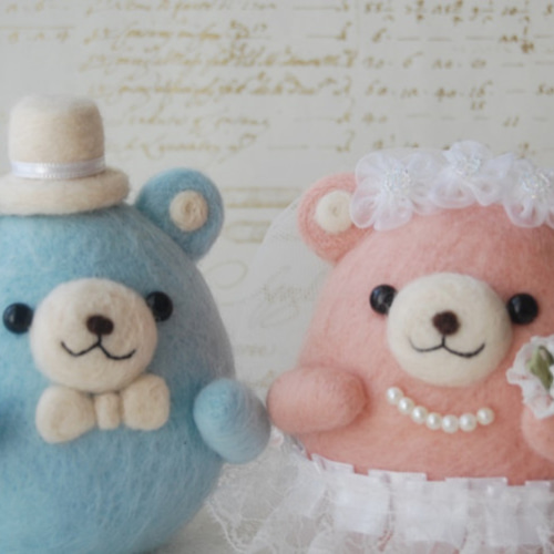 ゆうこさまオーダー品】 くまちゃんのウェルカムドール 羊毛フェルト