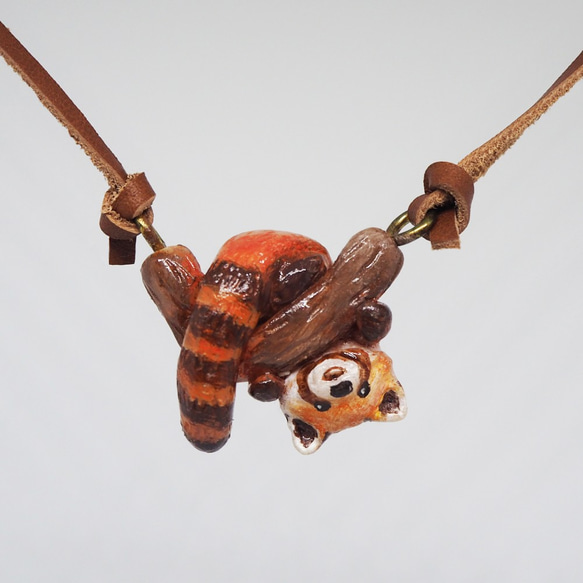小熊猫手工手繪頸鏈/墜子 Red Panda handmade necklace 第1張的照片
