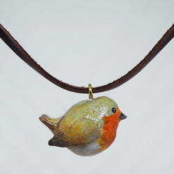 小知更鳥手工手繪頸鏈/墜子 Robin handmade necklace 第4張的照片
