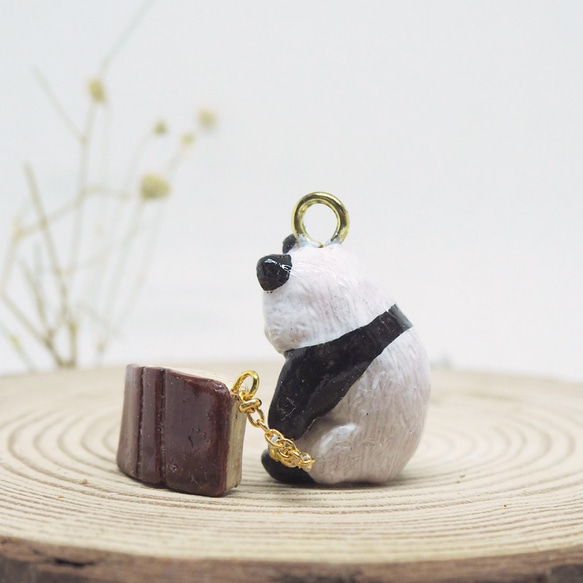 文青熊貓動物手工手繪頸鏈 Hipster Panda handmade necklace 第2張的照片