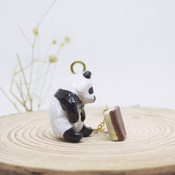 文青熊貓動物手工手繪頸鏈 Hipster Panda handmade necklace 第4張的照片