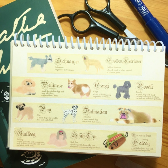 Dogs Illustration masking tape (2cm width) 9枚目の画像