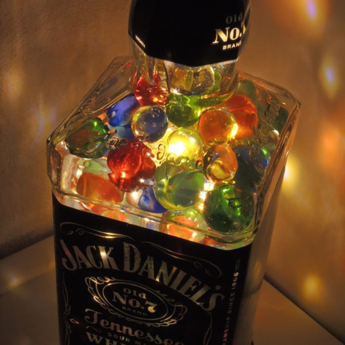 癒しのボトルランプ 「ジャック ダニエル」カラービー玉＋LED