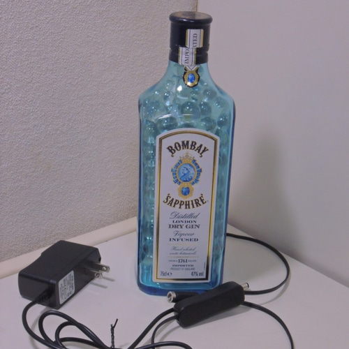 癒しのボトルランプ 「ボンベイ サファイア」白LED+クリア 癒しのボトルランプ 「ボンベイ サファイア」白LED+クリア