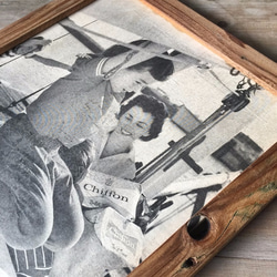 古材ピクチャーフレーム　1950’ｓアメリカ雑誌LIFE広告記事オリジナル　Chiffon 3枚目の画像