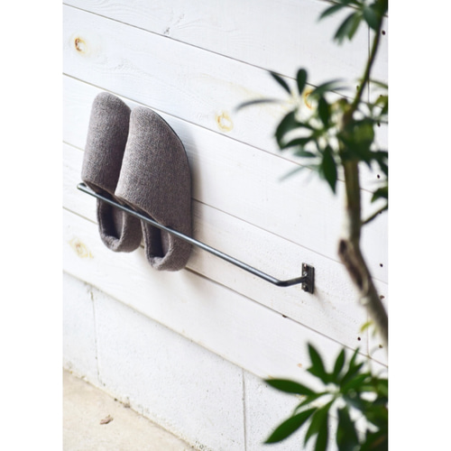 ハンドメイド アイアン ハンガー アイアンハンガーパイプ L型-天井吊セット H300 ブラック | PS