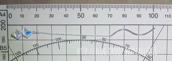 silver925 シルバー925 アメリカンピアスウェーブタイプ スワロフスキー 3枚目の画像