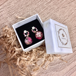 Forest Fairy・Dried flowers pierced / clip-on earrings 8枚目の画像