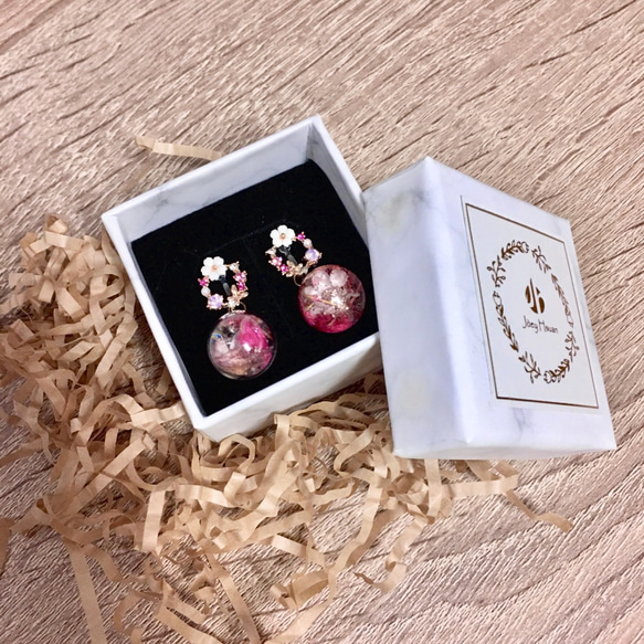 Forest Fairy・Dried flowers pierced / clip-on earrings 8枚目の画像