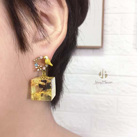 Autumn praise・Dried flowers pierced / clip-on earrings 4枚目の画像