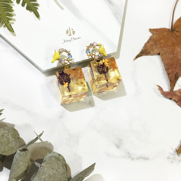 Autumn praise・Dried flowers pierced / clip-on earrings 7枚目の画像