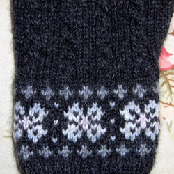 縄編みの手袋　チャコールグレー  カシミヤ 3枚目の画像