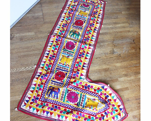 希少　超大判　タペストリー　トーラン　インド　刺繍　のれん　ヴィンテージ 希少 超大判 タペストリー トーラン インド 刺繍 のれん ヴィンテージ