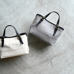 □帆布とミネルバボックスのミニマルトートバッグ□お好きなレザー