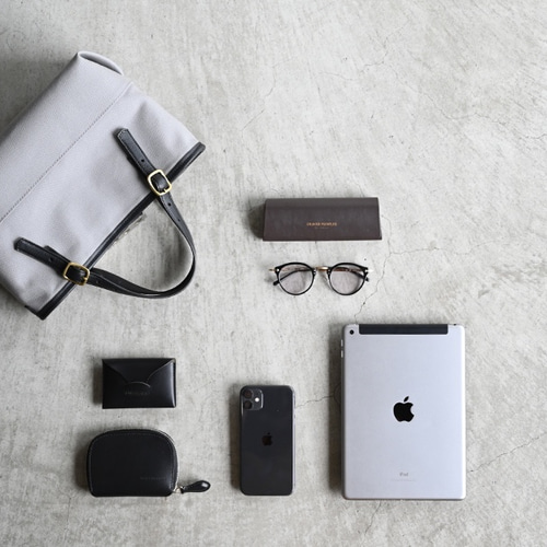 □帆布とミネルバボックスのミニマルトートバッグ□お好きなレザー