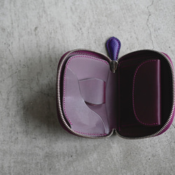 ■送料無料■ シュランケンカーフ【アイリス×パープル】小さなラウンドファスナーウォレット ミニウォレット 小さな財布 2枚目の画像