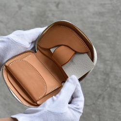 ■送料無料■ シュランケンカーフ【アイリス×パープル】小さなラウンドファスナーウォレット ミニウォレット 小さな財布 7枚目の画像