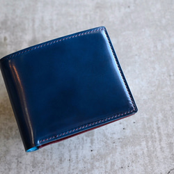 □送料無料□コードバン・ディープブルー×ブッテーロ・ボルドー