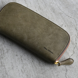 グリーン 緑系 長財布 本革 ブライドルレザー メンズ ヌメ革 ロング