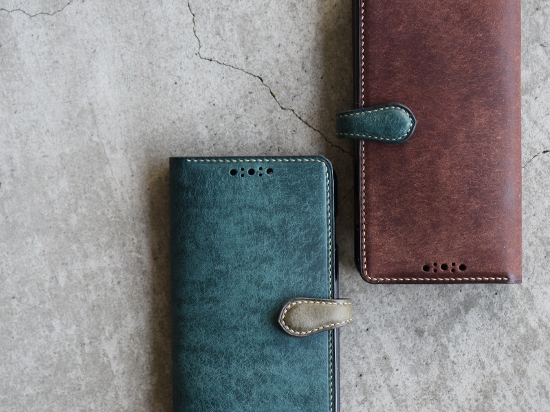 【カラーオーダー】プエブロレザーのiphone手帳型カバー■各機種対応 iPhone17系 16系も製作可能